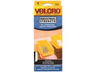 Velcro 90595 Industrial Strength Hook and Loop Fastener Tape Roll, 2" x 4 ft. Roll, White