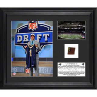 NFL &#045; Sam Bradford Framed Photographs  Details St. Louis Rams, 2010 Offensive ROY, Game Used Football