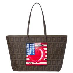 Fendi Logo Jacquard Canvas American Flag Tote Bag  