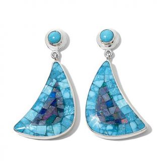 Jay King Turquoise and Micro Opal Drop Sterling Silver Earrings   7692211