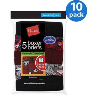 Hanes Boys' Underwear ComfortSoft Dyed Boxer Brief 10 Pack
