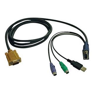 Tripp Lite 15 USB/PS2 Combo Combo KVM Cable For NetDirector B020 U08/U16 KVM Switches, Black