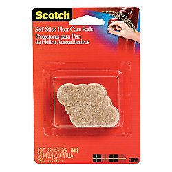 Scotch Self Stick Floor Care Pads 34  Pack Of 12