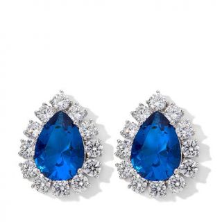 Audrey Hepburn™ Collection Blue and Clear Crystal Pear Shaped Earrings   7606402