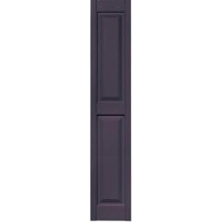 Builders Edge 12 in. x 63 in. Raised Panel Vinyl Exterior Shutters Pair in #285 Plum 030120063285