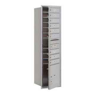 Salsbury Industries 56 3/4 in. Max Height Unit Aluminum Private Front Loading 4C Horizontal Mailbox with 9 MB1 Doors/1 PL 3716S 09AFP