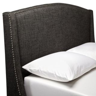 Nailbutton Wingback Headboard   Charcoal