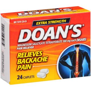Doan's Extra Strength Magnesium Salicylate Tetrahydrate Pain Reliever Caplets, 580mg, 24 count