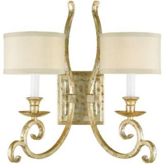 AF Lighting Candice Olson Collection, Lucy 2 Light Soft Gold Sconce with Cream Shade 7903 2W