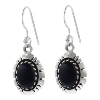 Journee Collection Sterling Silver Black Onyx Celtic Knot Earrings