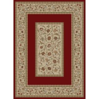 Concord Global Trading Ankara Floral Border Red 7 ft. 10 in. x 10 ft. 10 in. Area Rug 62307