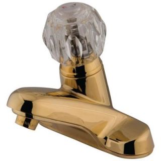 Kingston Brass 4 in. Centerset Single Handle Low Arc Bathroom Faucet in Polished Brass HKB522LP