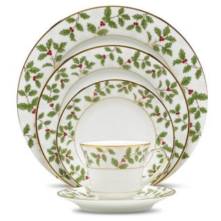 Holly and Berry Gold 5 Piece Place Setting