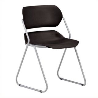 OFM Armless Stack Stacking Chair with Silver Frame in Black   202 SLVR BLK