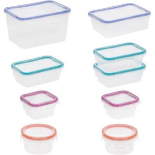 Snapware Total Solution 18 Piece Plastic Container Set, Clear