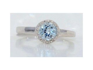 1 CARAT GENUINE AQUAMARINE DIAMOND RING WHITE GOLD QUALITY AVAILABLE IN ALL S