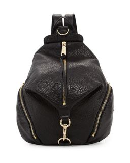 Rebecca Minkoff Julian Zipper Trim Leather Backpack, Black