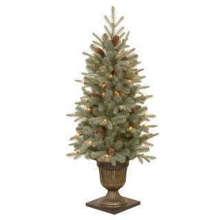 4 ft. Feel Real Frosted Artic Spruce Pine Pre lit Medium Entrance Tree   Christmas Trees
