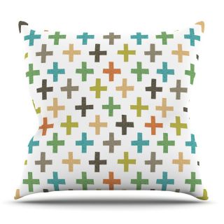 Kess InHouse Daisy Beatrice Hipster Crosses Repeat Multi Color Outdoor Throw Pillow   Outdoor Pillows
