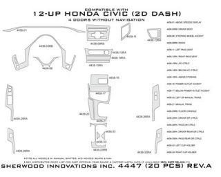 2012, 2013 Honda Civic Wood Dash Kits   Sherwood Innovations 4447 N50   Sherwood Innovations Dash Kits