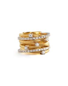 Marco Bicego Goa Seven Row Mixed Gold Diamond Ring