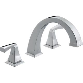 Delta Dryden 2 Handle Deck Mount Roman Tub Faucet Trim Kit Only in Chrome (Valve Not Included) T2751