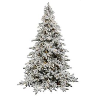 4.5' Pre Lit Flocked Utica Full Artificial Christmas Tree   Clear LED Lights
