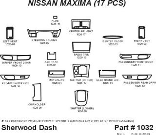 2000, 2001 Nissan Maxima Wood Dash Kits   Sherwood Innovations 1032 N50   Sherwood Innovations Dash Kits