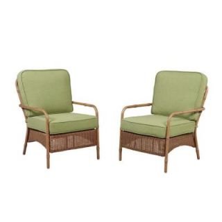 Hampton Bay Clairborne Patio Lounge Chair with Moss Cushion (2 Pack) DY11079 L 2