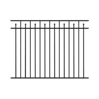 Veranda Brilliance Standard Duty 4 1/2 ft. H x 6 ft. W Black Aluminum Pre Assembled Fence Panel 73002354