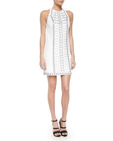 Versace Collection Sleeveless Dress with Studded Embellishment