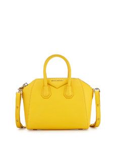 Givenchy Antigona Mini Leather Satchel Bag, Yellow