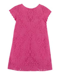 Ralph Lauren Childrenswear Cap Sleeve Lace Shift Dress, Pink, Size 2T 6X