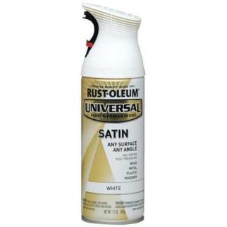 RUST OLEUM 245210 Spray Paint,White,Satin,12 oz. G1808777