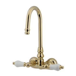 Elements of Design Hot Springs Double Handle Wall Mount Clawfoot Tub Faucet