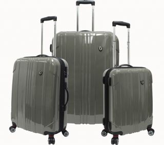 Travelers Choice Sedona 3 Piece Expandable Spinner Luggage Set   Pewter