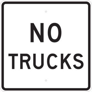 BRADY Text No Trucks, Engineer Grade Aluminum Traffic Sign, Height 24", Width 24"   Parking and Traffic Signs   4FP05|94192