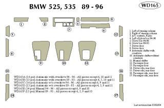 1989 1993 BMW 5 Series Wood Dash Kits   B&I WD165B DCF   B&I Dash Kits