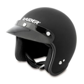 Raider Large Adult Flat Black Open Face Helmet 26 611FB 15