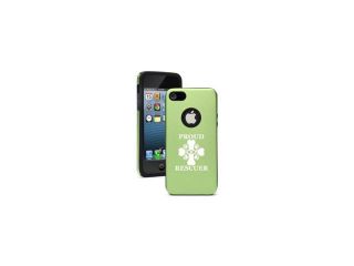 Apple iPhone 5c Aluminum Silicone Dual Layer Rugged Hard Case Cover Proud Dog Rescuer (Green)