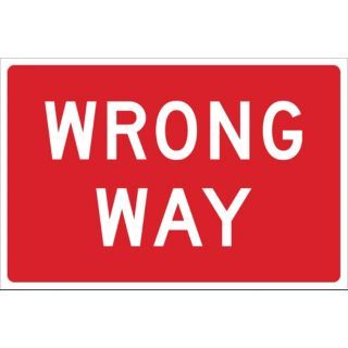 BRADY Text Wrong Way, Engineer Grade Aluminum Traffic Sign, Height 24", Width 36"   Parking and Traffic Signs   6GLW0|115280