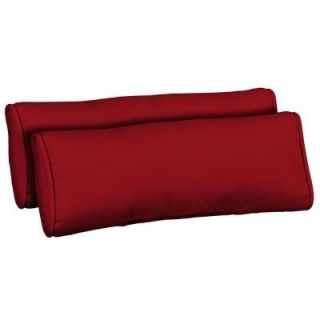 Hampton Bay Chili Red Solid Outdoor Lumbar Pillow (2 Pack) WC09803B 9D2