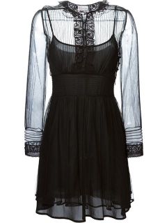 Red Valentino Embroidered Lace Detail Sheer Dress