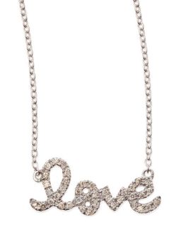 Sydney Evan Small White Gold Diamond Love Necklace