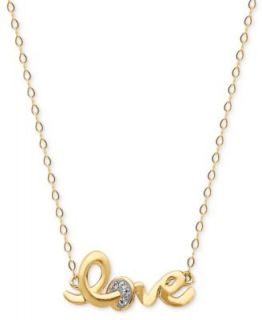Diamond Necklace, 14k Gold Diamond Heart Pendant (1/10 ct. t.w.)