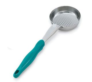 Vollrath 6432655 6 oz Round Perforated Spoodle   Teal Nylon Handle, Heavy Duty, Stainless
