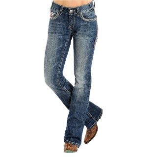 Rock & Roll Cowgirl Abstract Embroidered Jeans (For Women) 55
