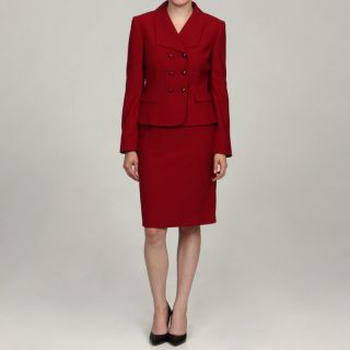 Tahari Womens Red Herringbone Skirt Suit  ™ Shopping