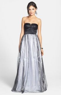 Hailey Logan Satin & Glitter Mesh Gown (Juniors) (Online Only)