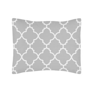 Sweet Jojo Designs Trellis Grey/ White Lattice Print Pillow Sham